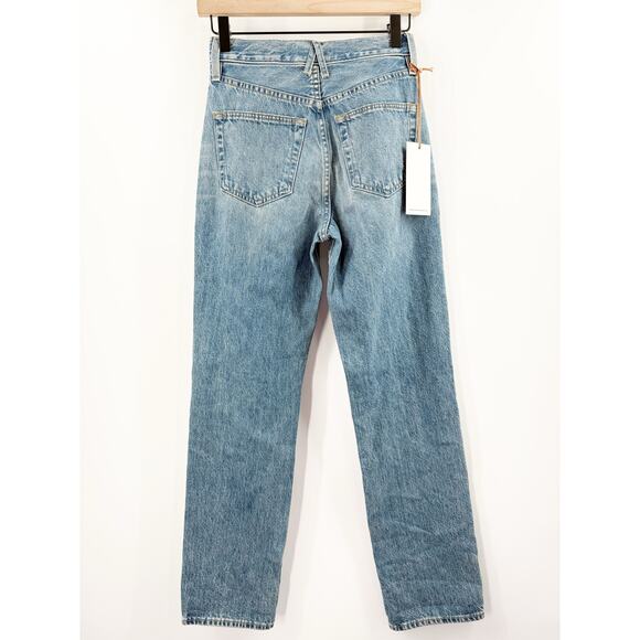 Slvrlake London Jeans SZ 24 NWT Shakedown Straight Leg Distress Denim High Waist - Picture 5 of 16